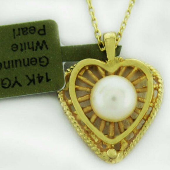 7mm Pearl Solitaire Pendant 14k Gold 18 Genuine Pearl 7 Mm Pendant Necklace 14k Gold